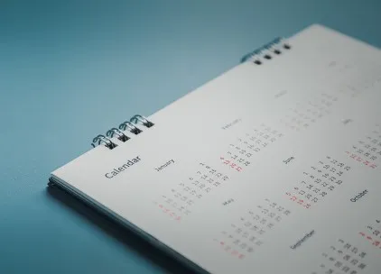 A paper calendar.